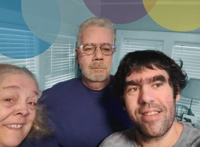 Patrick with his Aunt Karen and Uncle Tommy